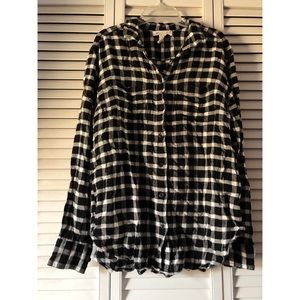 Black and white plaid flannel